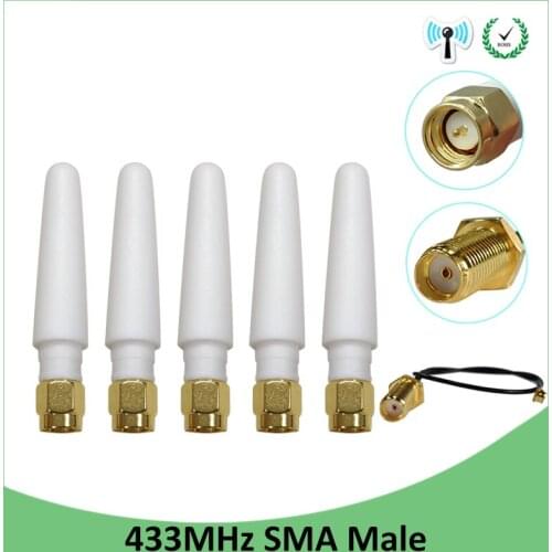 433MHz Antenna 3dbi SMA Male Connector Plug 433 MHz Directional Antena Small Size 433m Antenne + 21cm RP-SMA Pigtail Cable