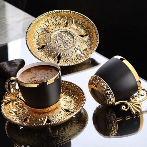 12 Pieces Matte Black Coffee Cup Set Gold Coffee supplies Kitchen Gift Coffee accessories Espresso and coffee set Espresso Cup