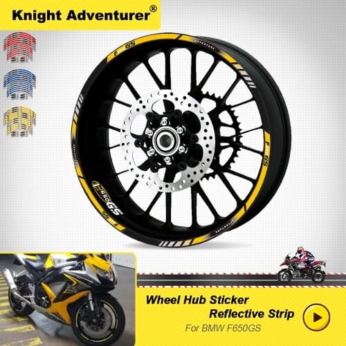 Wheel Sticker Fancy Striped Pattern Stickers Reflective Motorcycle Decals Colorful Decal For BWM F650GS F 650GS F650 GS F 650 GS