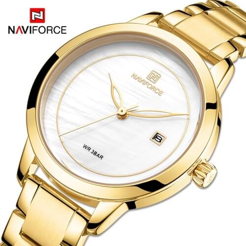 NAVIFORCE Luxury Gold Watches For Women Fashion Simple Quartz Waterproof Wrist watch Ladies Bracelet Girl Clock Relogio Feminino