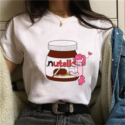 Summer New T Shirt Women Harajuku Ullzang Fashion Nutella Kawaii Print T-shirt Graphic Cute Tshirt Top Tees Female T-shirt