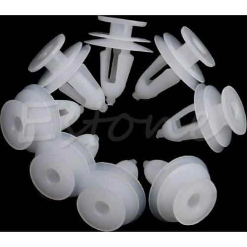 2021 New 20Pcs White Plastic Rivets Retainer Push Clips 9mm Hole for Car Bumper