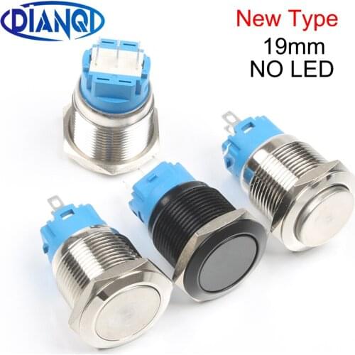 New Type 19mm Metal brass/Oxidized black Push Button Switch Momentary/Latching 1NO1NC Car press button 3pin terminal