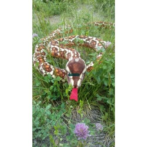 Dorimytrader 300cm Giant Simulated Animal Snake Plush Toy Soft Stuffed Snakes Tricky toys Photography props 118inches DY61677