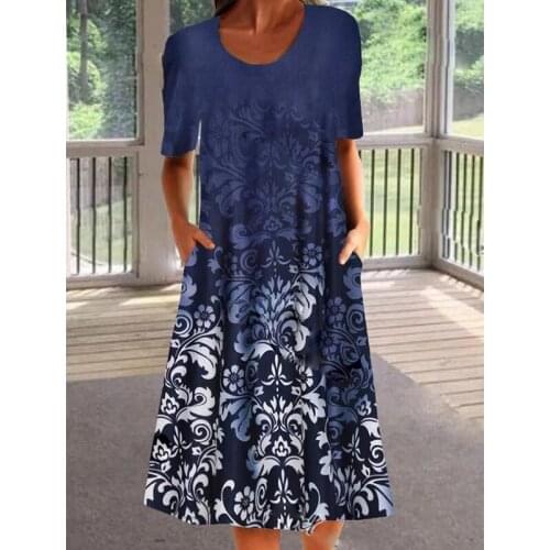 Casual Vintage Party Dresses Women Plus Size Sundress Beach Long Dress Boho Elegant Beach Dress Robe