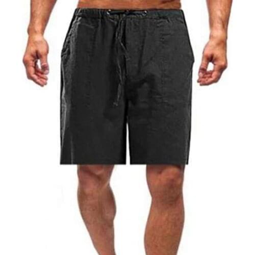 Plus Size Men Sports Shorts Solid Color Knee Length Sweat Shorts Shrink Resistant Wide Leg Multi Pockets Male Shorts Streetwear