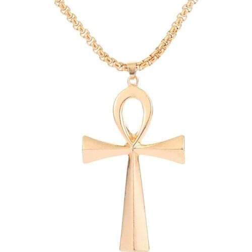 RONGQING 1pcs Cross Gold Silver Color Necklace for Women Men Vintage Chain Crystal Pendant Long Necklaces Jewelry 2020