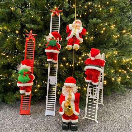 Christmas Ornaments Santa Claus Doll Sled Toy Childrens Gift War Home Xmas Toy Creative New Year Deer Pull Cart yl19