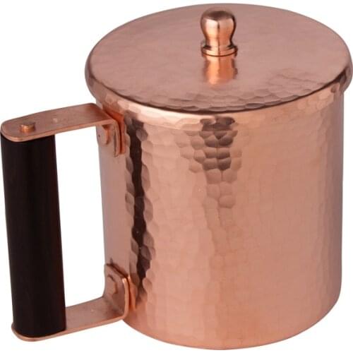 Handmade pure copper thickened retro tea water cup teacup beer cup milk coffee cup travel mug with lid drinkware