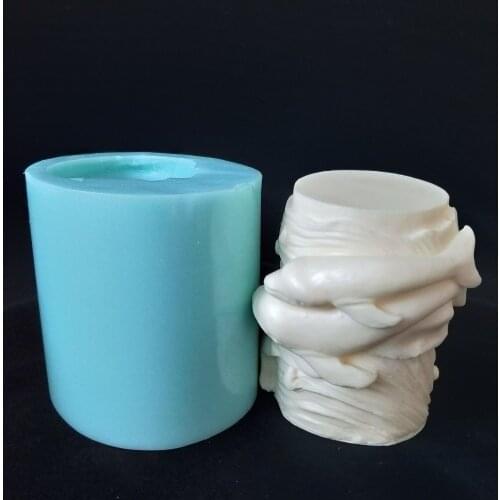 DW0150 PRZY dolphin decorated candle silicone mold soap mold DIY make chocolate make candle make polymer clay without BPA
