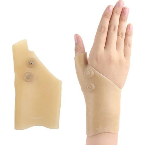 Silicone Gel Magnetic Wrist Gloves Arthritis Pressure Corrector Massage Pain Relief Wristbands Gloves Therapy Thumb Hand Support