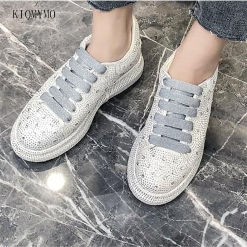 Rhinestone Womens Shoes Autumn New Style Increase In Fashion Casual Womens Shoes Thick-Soled All-Match Womens Single Shoes