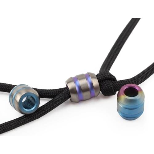 Titanium Alloy Purple Colorful Knife Beads Paracord Umbrella Rope Cord Outdoor EDC Pendant Bead