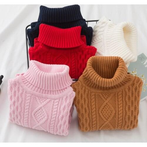 Spring New Baby Boys Girls Sweaters Turtleneck Solid Baby Kids Sweaters Soft Warm Long Sleeve Turtleneck Winter Sweaters