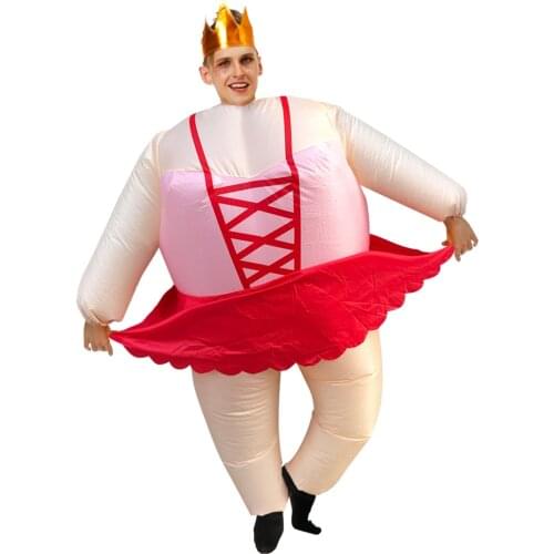 Adult inflatable funny jump fat man party disguise Halloween Costumes adult ballerina cow costume keep riding Cosplay costume