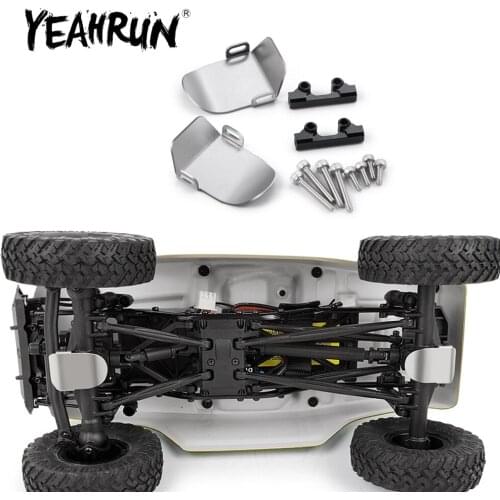 YEAHRUN Metal Front&Rear Axle Protection Skid Plate for Axial SCX24 90081 AXI00001 AXI00002 1:24 RC Crawler Cars Upgrade Parts