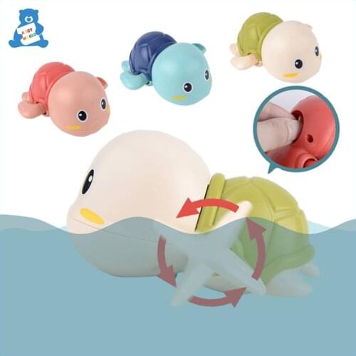 Cute Cartoon Turtle Water Toy Toddler Bath Toys Classic Wind-Up Bathroom Baby Swim Tortoise Clockwork Animal Toy For Kids Gift