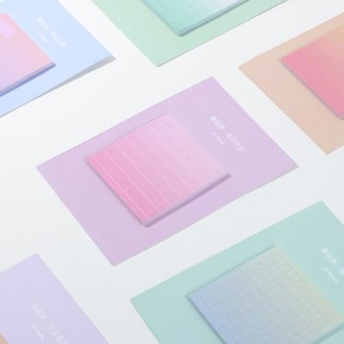 1pcs European and Korean stationery Japanese style color gradient sticky N times stickers Notepad notes can tear can be pasted