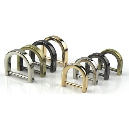 1pcs Metal Detachable open screw Dee D Ring buckle shackle clasp for Leather Craft Bag strap belt handle shoulder webbing