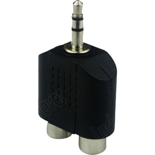 10 Pcs 3.5mm Jack Stereo Male to 2 x RCA Female Twin Phono Y Splitter Adaptor Connector Plug Plate with nickel