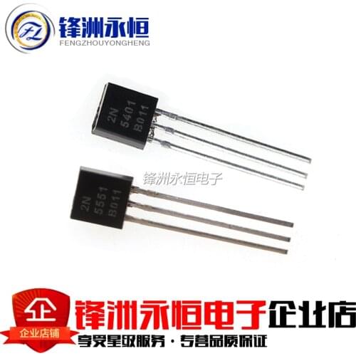 100PCS 2N5551 2N5401 5551 5401 TO-92 (50PCS* 2N5401+50PCS* 2N5551 ) TO92 Bipolar Transistors - BJT PNP Gen Pr Amp