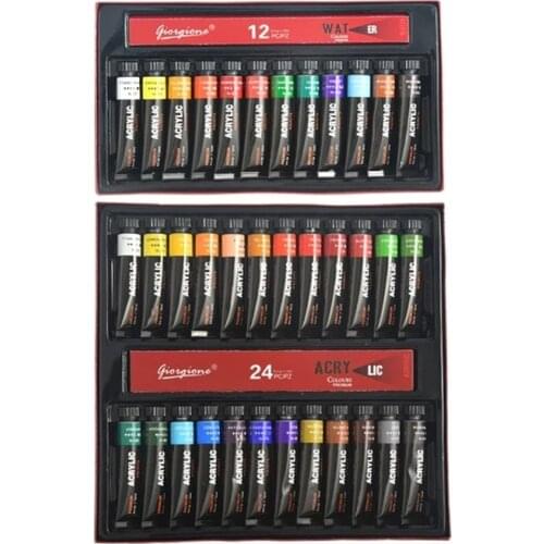 12/24/30 Color 12 ml Tube Waterproof Acrylic Paint Set Suitable For Fabric Painting Hand Painted Artist Children Supplies