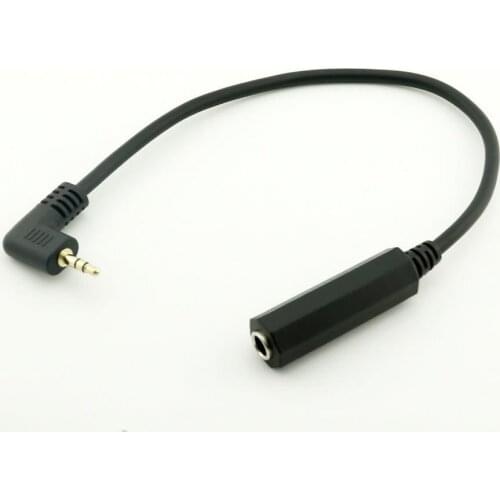 1x 3.5mm 1/8" Male to 6.35mm Female Right Angled Jack Audio Adapter Connecter Cable Cord 1ft/30cm Black
