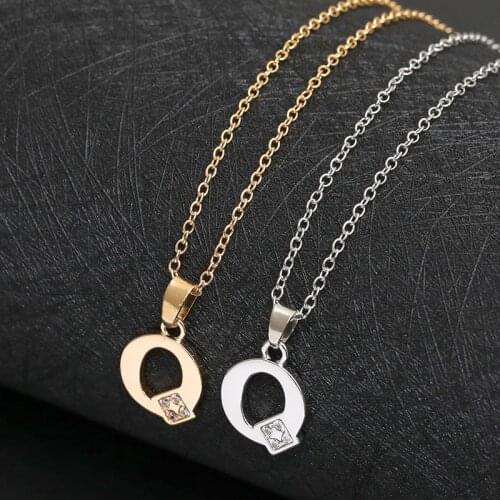 30pcs Family name gift Initial Letter Q monogram alphabet Stainless steel alloy 26 English word sign pendant Necklace jewelry