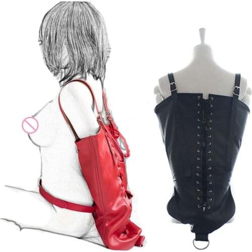 CamaTech PU Leather Over Shoulder Arm Binder Bondage Slave Fetish One Armbinder Glove BDSM Adult Bondage Kit Restraints Sex Toys