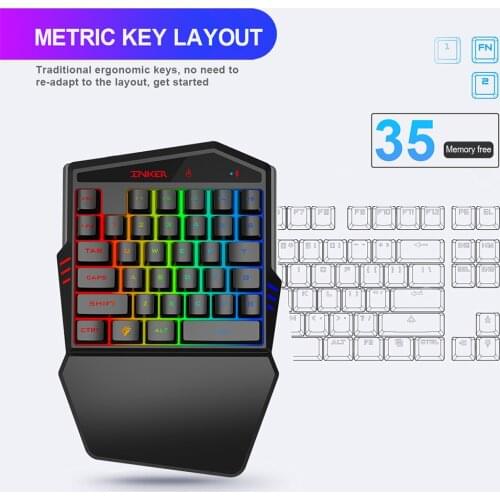 Bluetooth 4.2 Wireless Keyboard Set Direct Connection Keyboard with LED Rainbow Backlight Support For A Variety Of Mobile Games