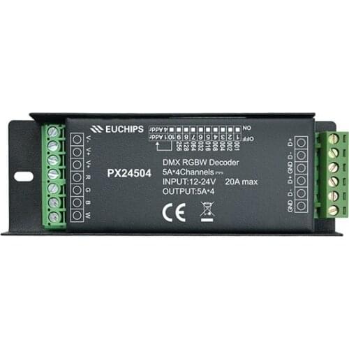 DMX RGBW decoder 4 channel constant voltage DMX decoding drive power PX24504