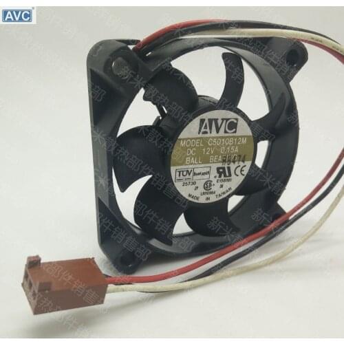For AVC C5010B12M three lines 5cm 50mm fan DC 12V 0.15A server inverter cooler