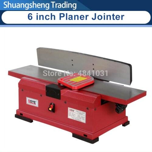 6 Inch Wood Planer Machine Wood Jointer Tool Industrial Grade Multi-Angle Wood Planer Automatic Vacuum Cleaning 1100W 220V