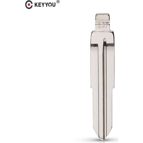 KEYYOU 10X 20X 137# Metal Blank Uncut Flip KD Remote Key Blade For Ssangyong S170