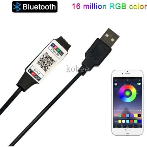 1 pcs Mini LED Bluetooth RGB Strip Light Controller Wireless Smart Phone Control DC 5-24V 6A For RGB 3528 5050 Strip