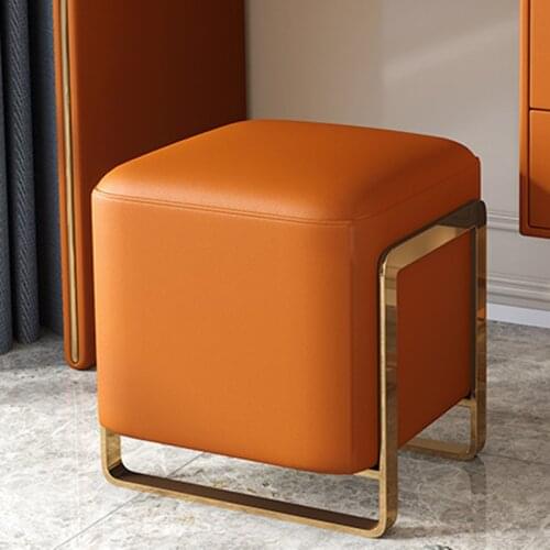 Low stool soft sitting pier leather squatting home fashion dressing stool light luxury simple makeup stool square stool