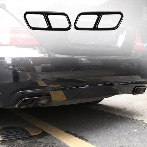 Car Exhaust Pipe Cover Trim Glossy Black Steel For Mercedes Benz S Class W222 C217 S320 S400 S500 2010-2017 Car Accessories