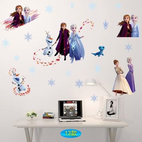 Disney Frozen Stickers, Cartoon Wall Stickers, Queen Elsa, Princess Elsa, Bedroom Decoration, Wallpaper, Waterproof Stickers
