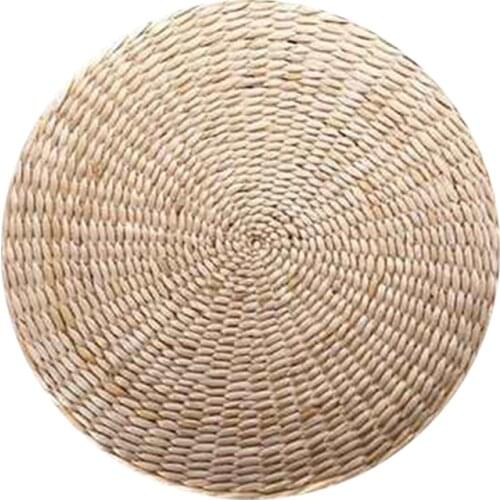 New Tatami Floor Pillow Sitting Cushion,Round Padded Room Floor Straw Mat for Outdoor Indoor Seat(11.8Inch x 4.2Inch)