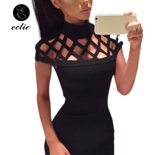 Criss Cross Front Dress Cutout Sukienka Mock Neck Dress Mesh Robe Femme Ete 2021 Mini Plain Sexy Party Pencil Dress Club Women