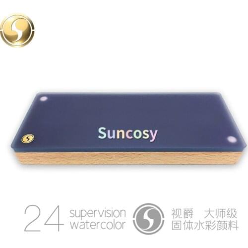 Super Vision Professional Solid Watercolor Pigment Set, Artist Water Colour With Wooden Box Aquarelle For Painting Art Supplies