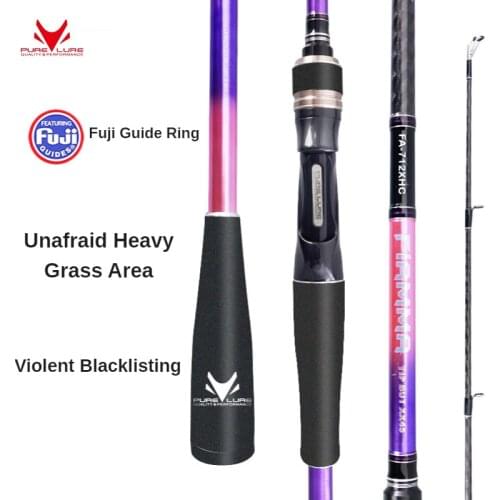 PURELURE Casting lure rod high performance casting rod match Baitcast reel snakehead fishing black fish fresh water Fuji par