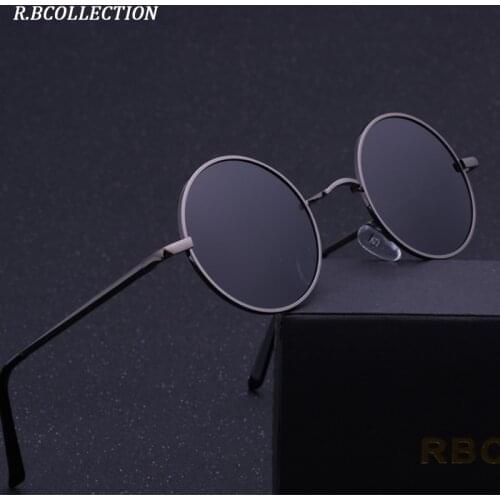 R.BCOLLECTION Steampunk Round Sunglasses Men Women Anti-UV Polarized Metal Frame Retro Sun Glasses Mirror gafas de sol 801
