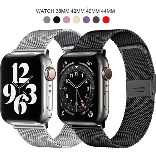 Milanese Stainless Steel Metal for apple watch Watchband 38mm 40mm 42mm 44mm Band Strap for iwatch Bracelet series 6 SE 5 4 321