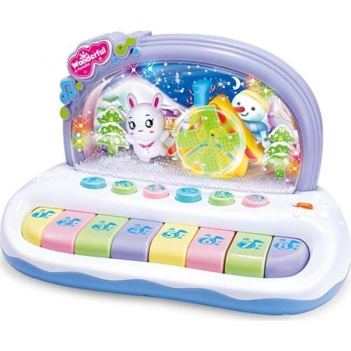 Cartoon Glowing Electronic Early Educational Snowflakes Music Children Organ Toy For Children Birthday New Year Christmas Gift