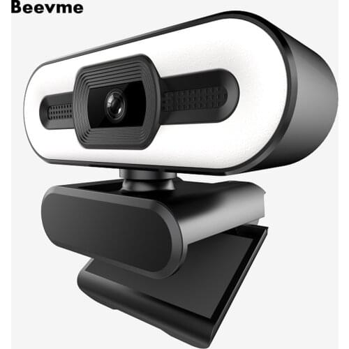 2K/4K Auto Focus Webcam HD With 3 Colors Fill Light Rotatable Laptop Web Camera PC Camera With Microphone For Youtube Video