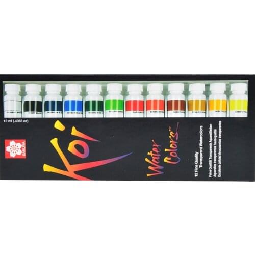 Japan Imported Transparent Watercolor Paint Tube 12/ 18 Colors Beginner Hand-Painted Professional Acuarelas Art Sipplies