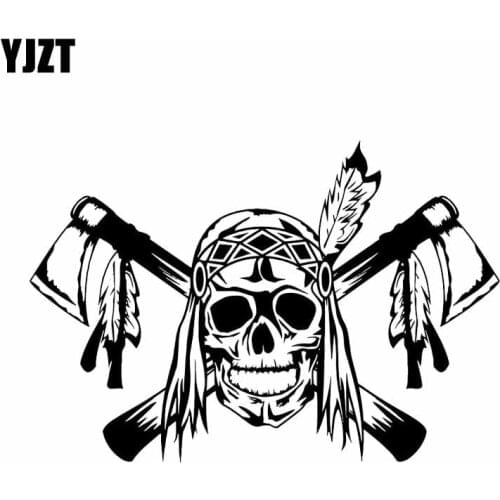 YJZT 15*10.2CM Brave Indian Hunter Fighter Soldier Warrior Decal Black/Silver Covering The Body Car Sticker Vinyl C20-1787
