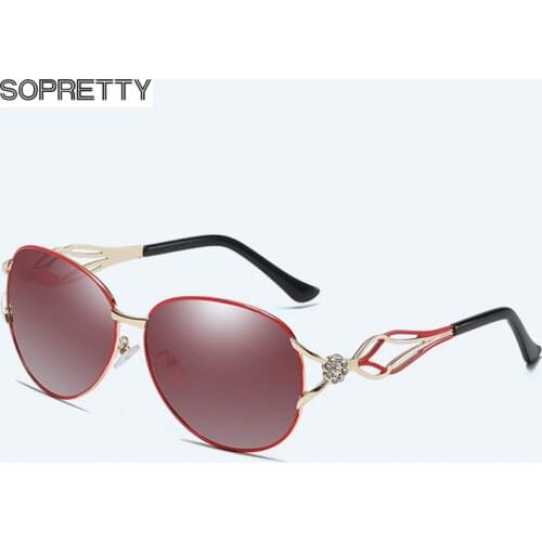 2020 Female Gradient Lens Diamond-encrusted Polarized Sunglasses, Trendy Womens Sun glasses UV Blocking Shades with Box S501