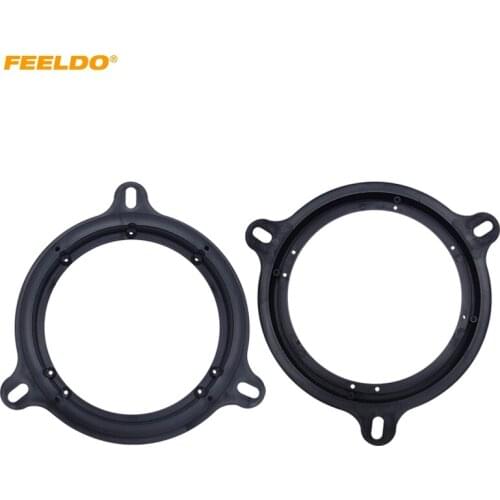FEELDO 1pair 6.5" Black Car Speaker Spacer for Nissan/Great Wall H5/Hyundai Verna/KIA K2/Zotye Z300 Adapter Holder Rings #CT5527